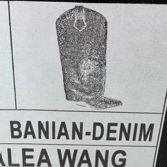 AZALEA WANG Banian Knee High Rhinestone Denim Western Boot 8.5 NWT - Picture 10 of 10
